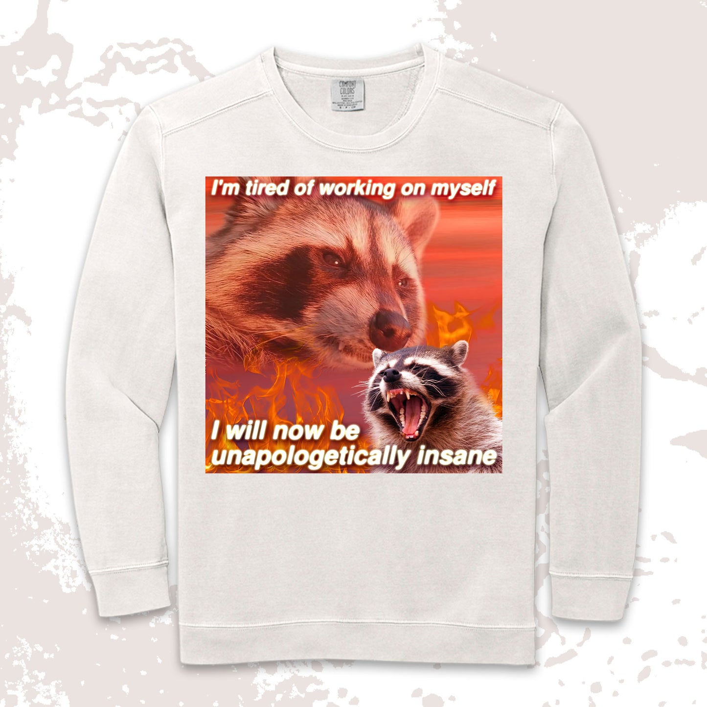 funny raccoon meme shirt unapologetically insane chaos humor aesthetic
