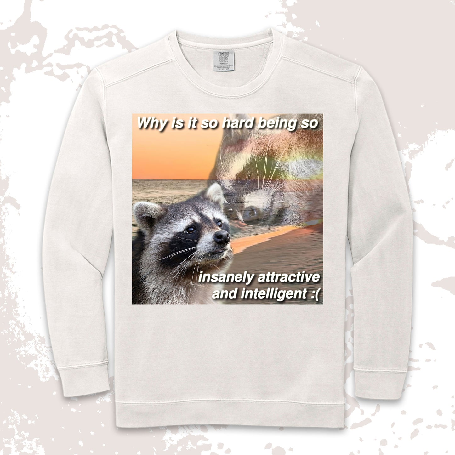 funny raccoon meme shirt insanely attractive intelligent humor aesthetic