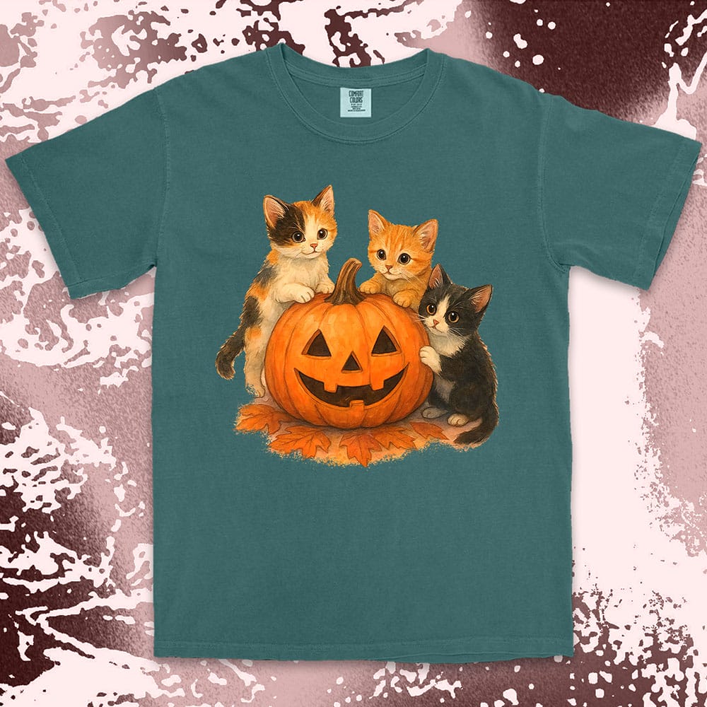 Halloween cats pumpkin cute kittens spooky shirt