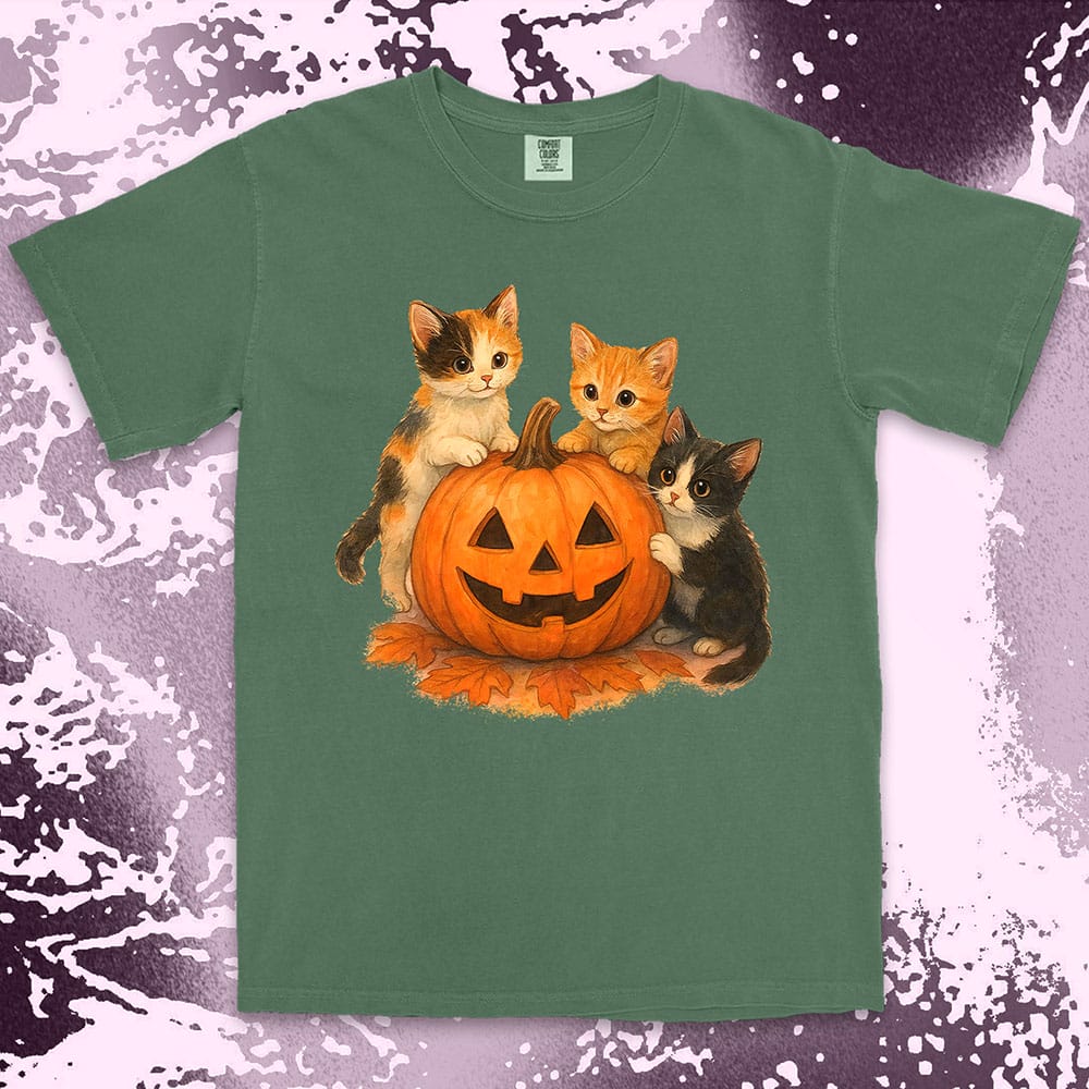 Halloween cats pumpkin cute kittens spooky shirt