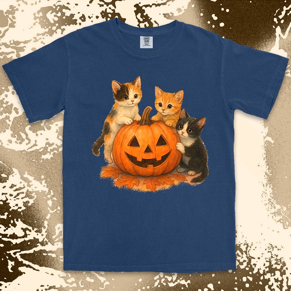 Halloween cats pumpkin cute kittens spooky shirt