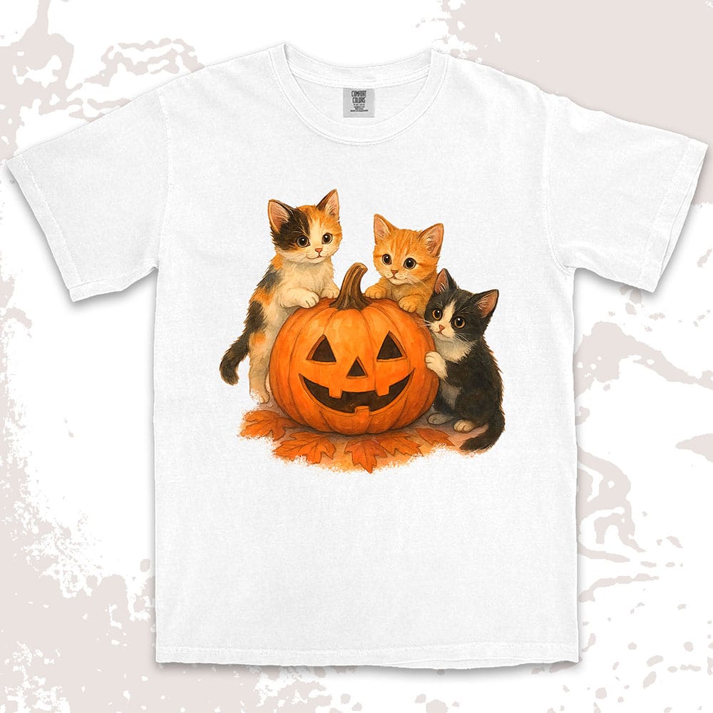 Halloween cats pumpkin cute kittens spooky shirt