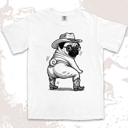 Cowboy pug funny dance twerking humor dog shirt