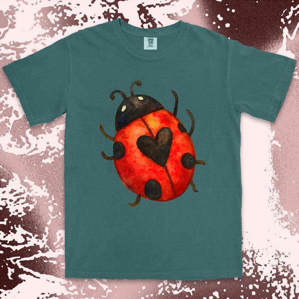 Ladybug with heart marking on back cute nature insect shirt