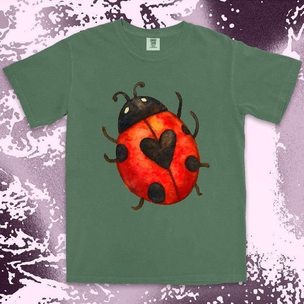 Ladybug with heart marking on back cute nature insect shirt