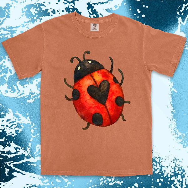 Ladybug with heart marking on back cute nature insect shirt
