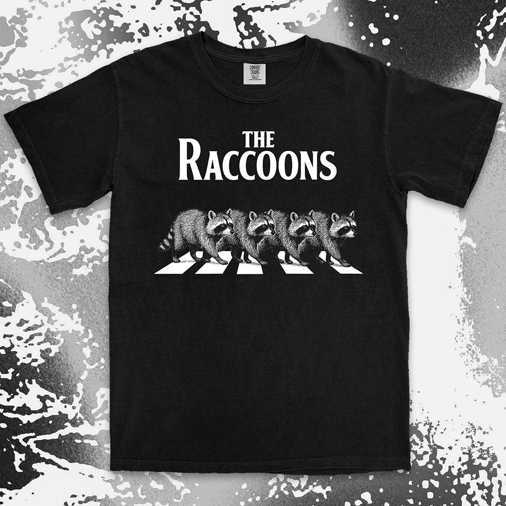 the raccoons parody shirt abbey road funny band raccoon tee