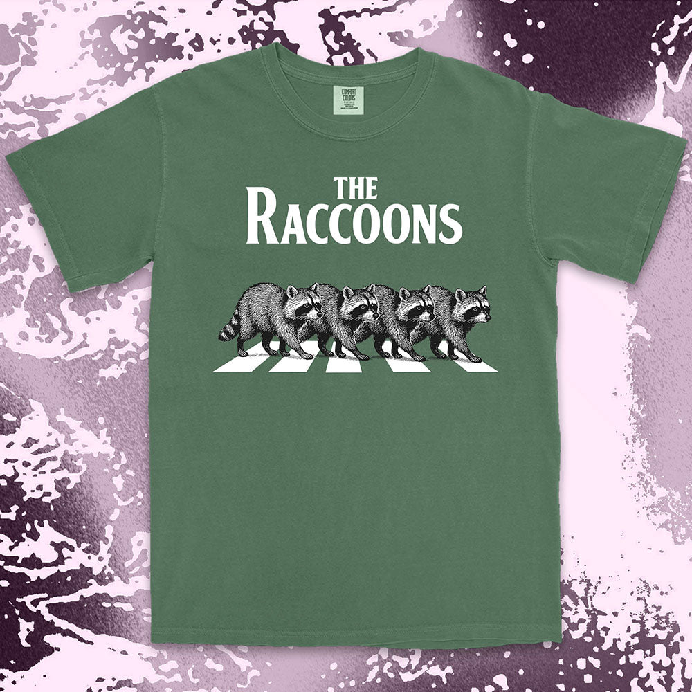 the raccoons parody shirt abbey road funny band raccoon tee