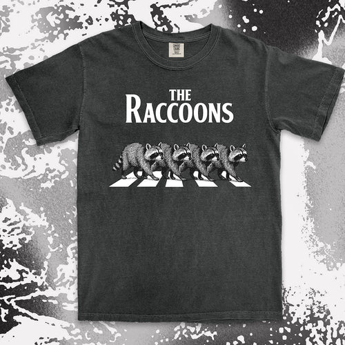the raccoons parody shirt abbey road funny band raccoon tee