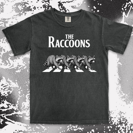 the raccoons parody shirt abbey road funny band raccoon tee