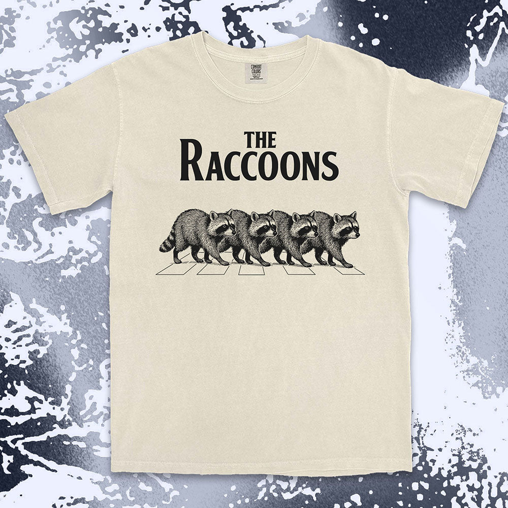 the raccoons parody shirt abbey road funny band raccoon tee