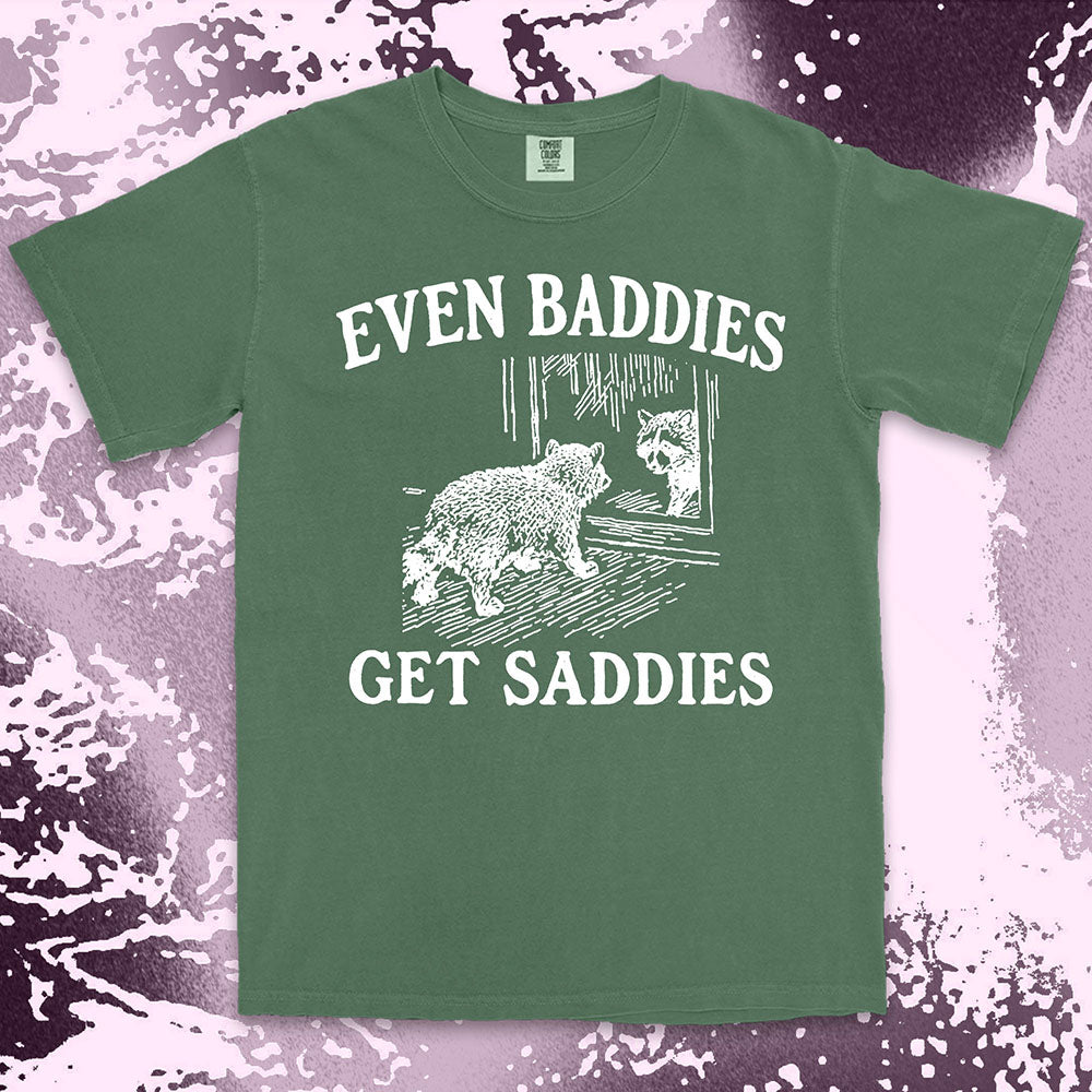 even baddies get saddies raccoon shirt funny sad meme tee
