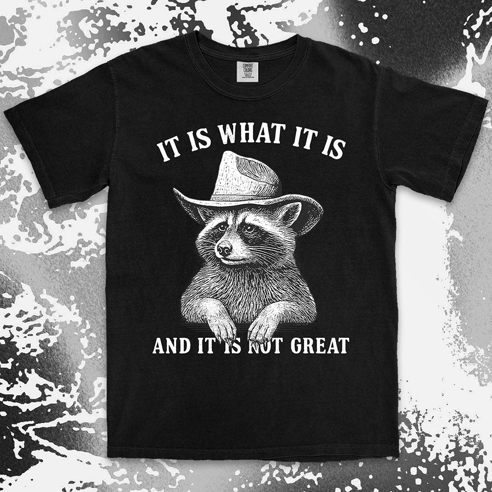 It is what it is raccoon shirt funny sarcastic cowboy tee