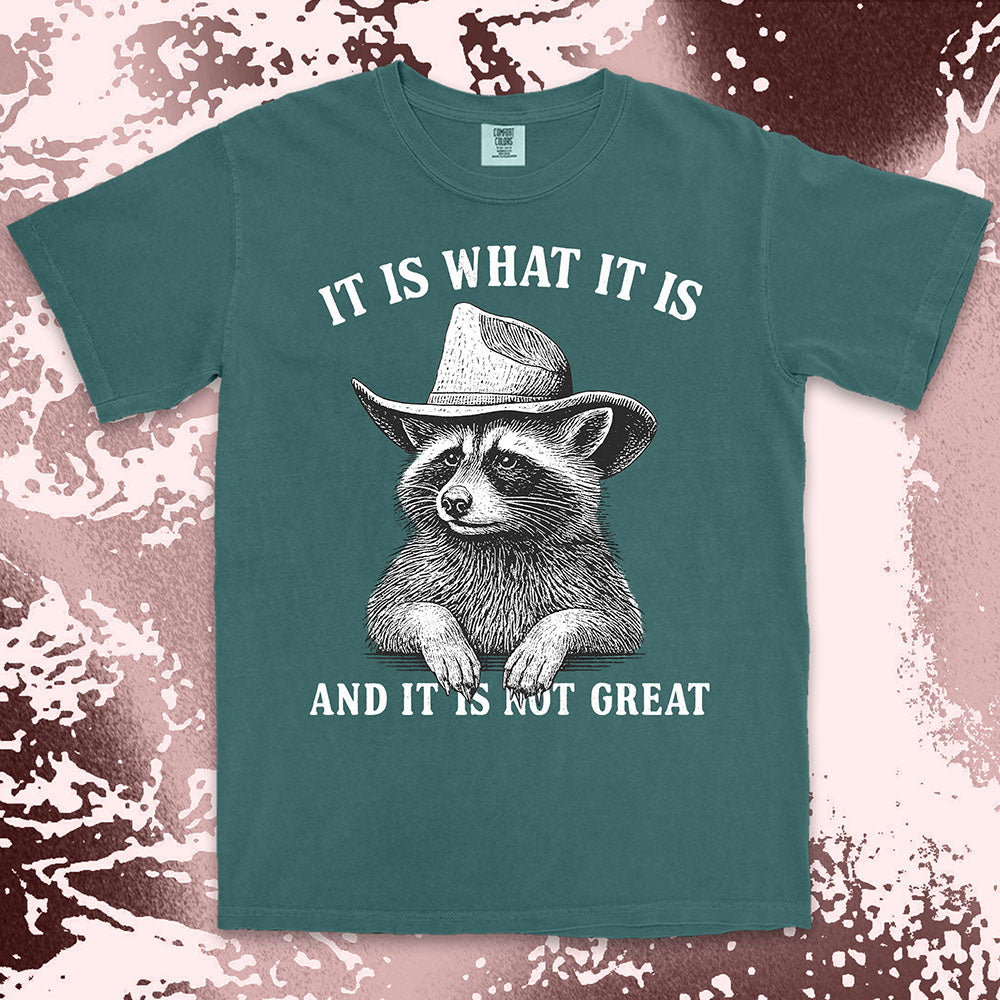 It is what it is raccoon shirt funny sarcastic cowboy tee