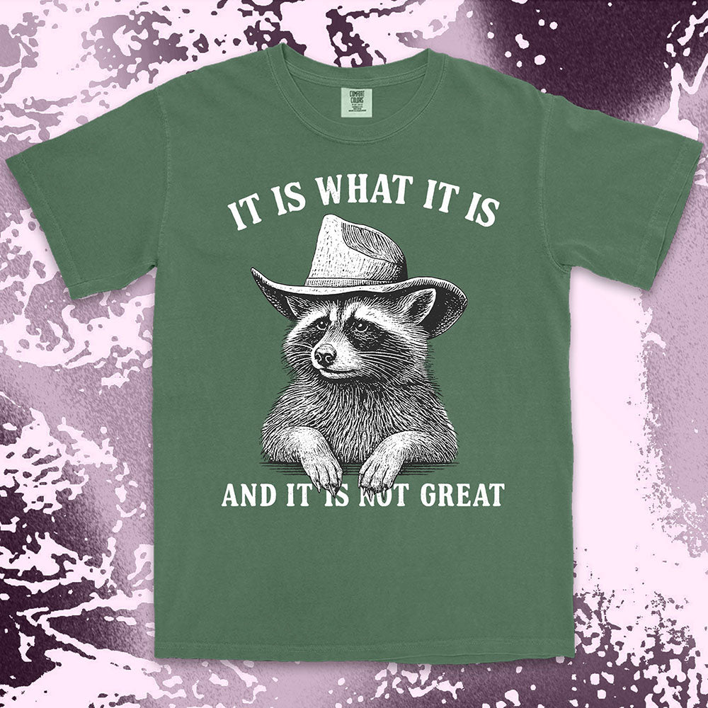 It is what it is raccoon shirt funny sarcastic cowboy tee