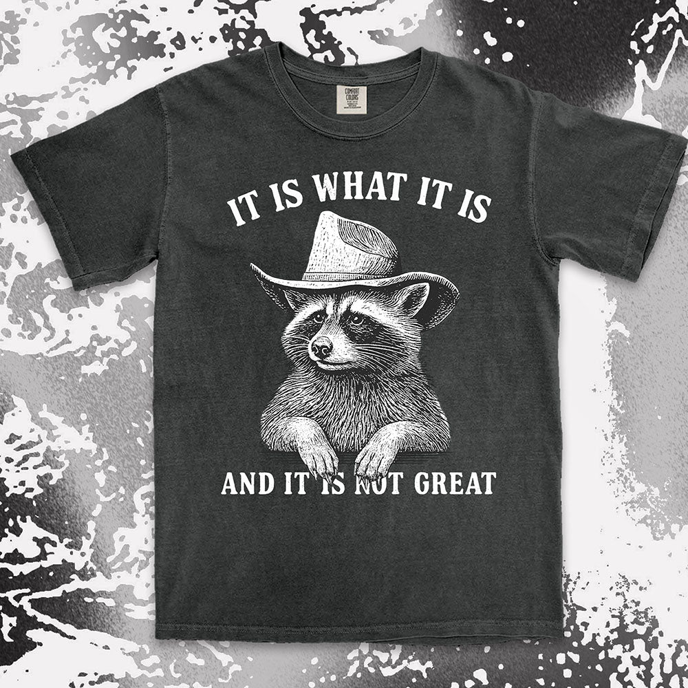 It is what it is raccoon shirt funny sarcastic cowboy tee
