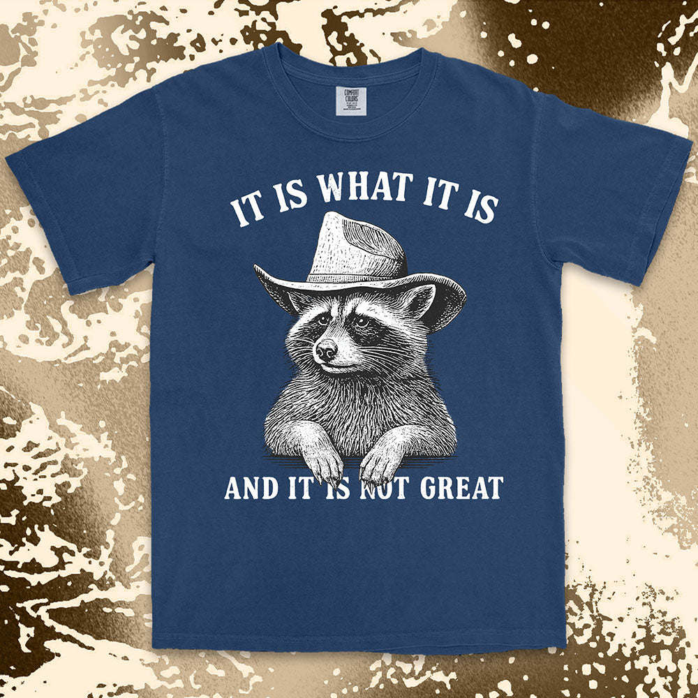 It is what it is raccoon shirt funny sarcastic cowboy tee