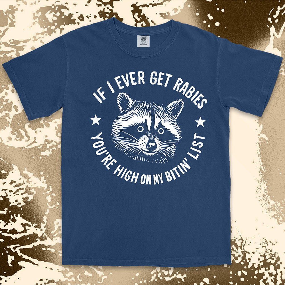 funny rabies raccoon shirt dark humor feral trash panda tee