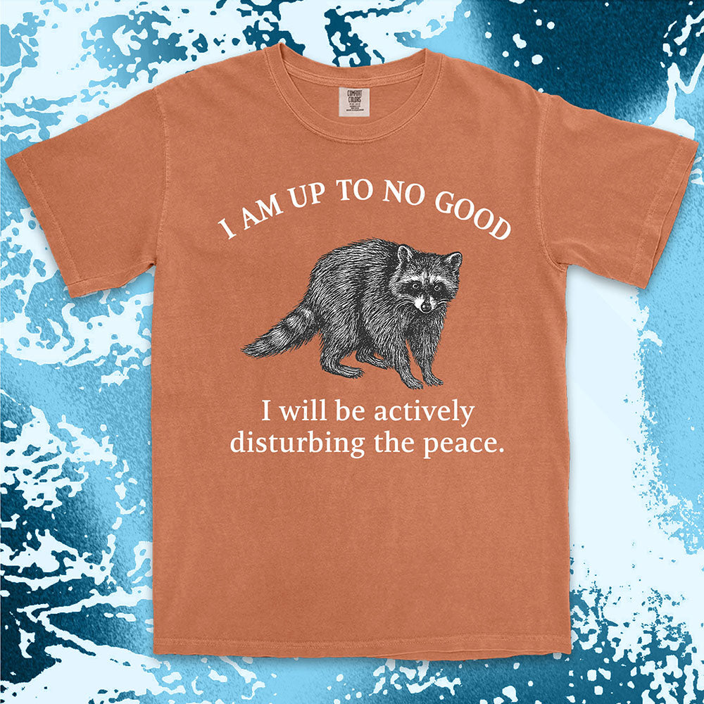 Mischievous raccoon disturbing peace funny chaos humor shirt