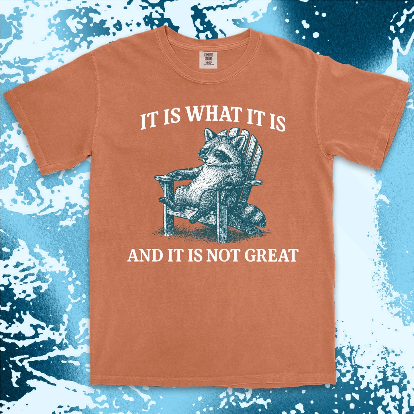 it is what it is not great raccoon comfort colors t-shirt sitting on chair