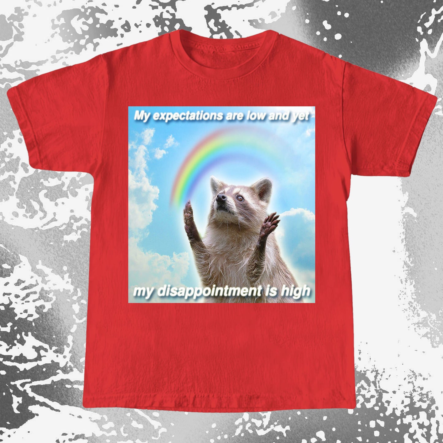 Low Expectations High Disappointment Raccoon T-Shirt