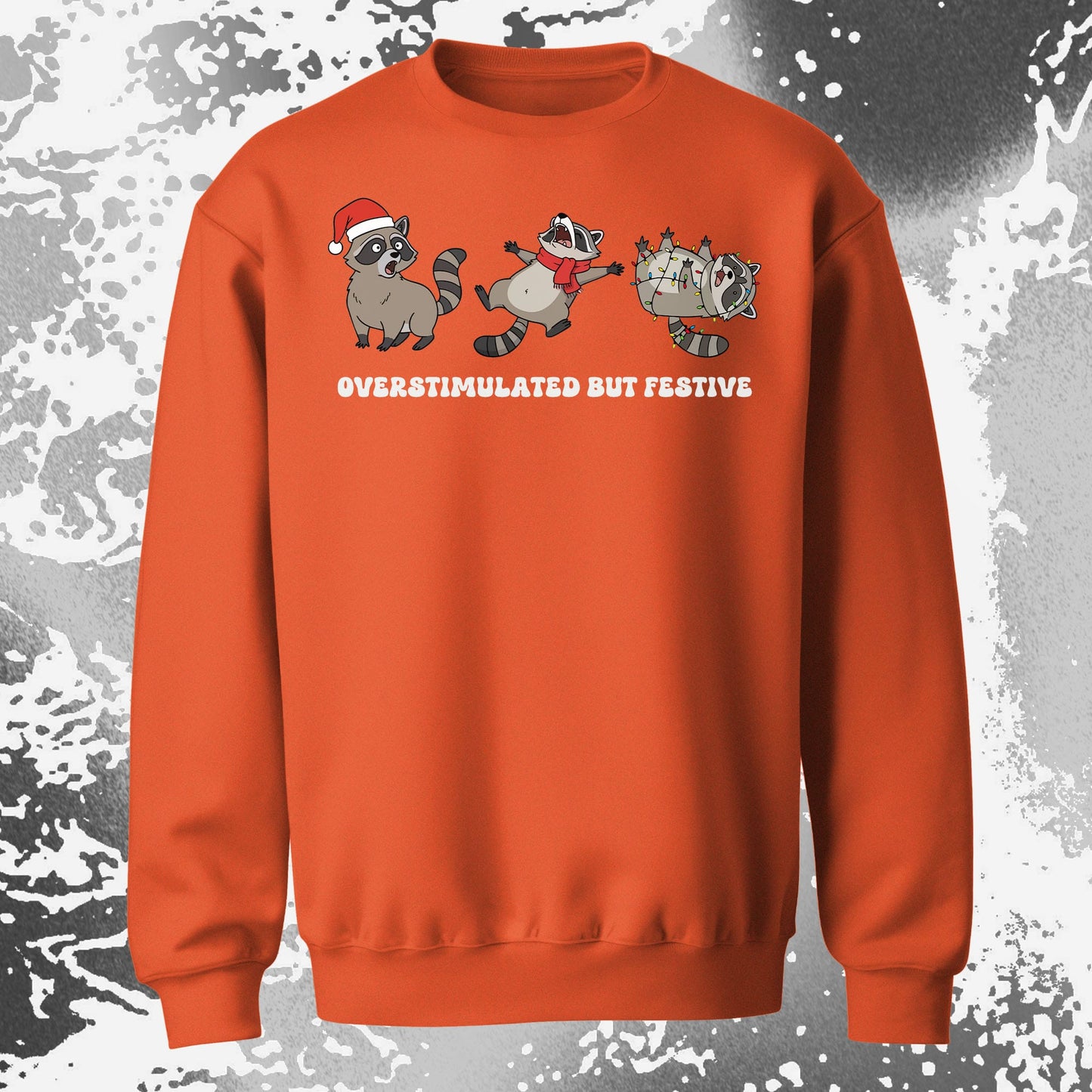 Overstimulated But Festive Raccoon Christmas