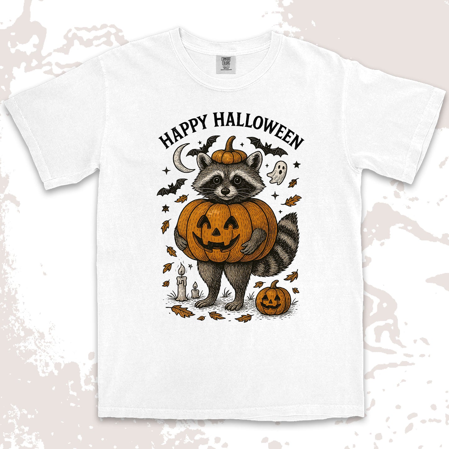 pumpkin raccoon halloween shirt cute spooky jack o lantern tee
