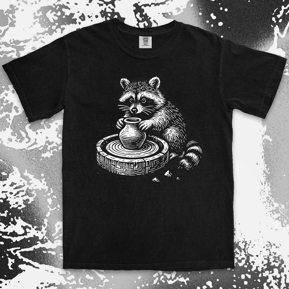 raccoon pottery shirt ceramic artist tee cute creative trash panda