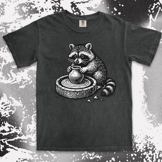 raccoon pottery shirt ceramic artist tee cute creative trash panda