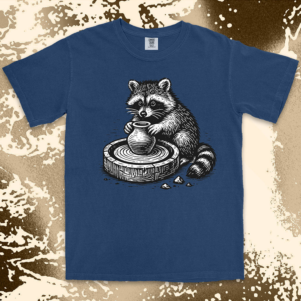 raccoon pottery shirt ceramic artist tee cute creative trash panda