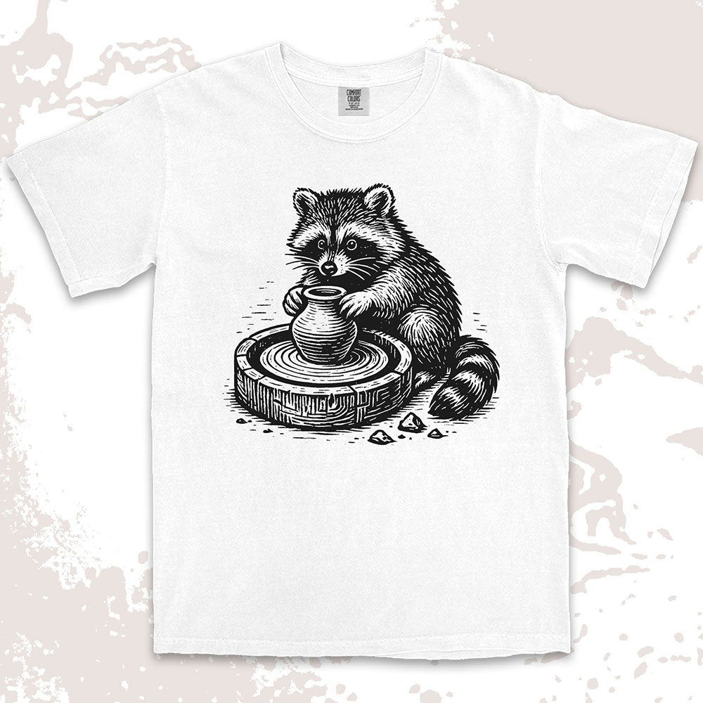 raccoon pottery shirt ceramic artist tee cute creative trash panda