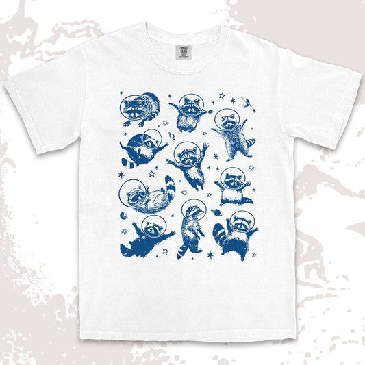 space raccoon astronaut shirt galaxy trash panda sci fi cosmic tee