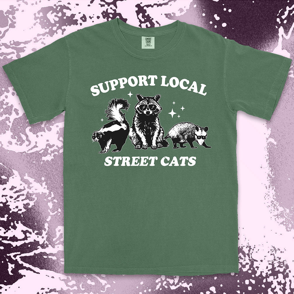 support local street cats shirt funny raccoon possum skunk tee