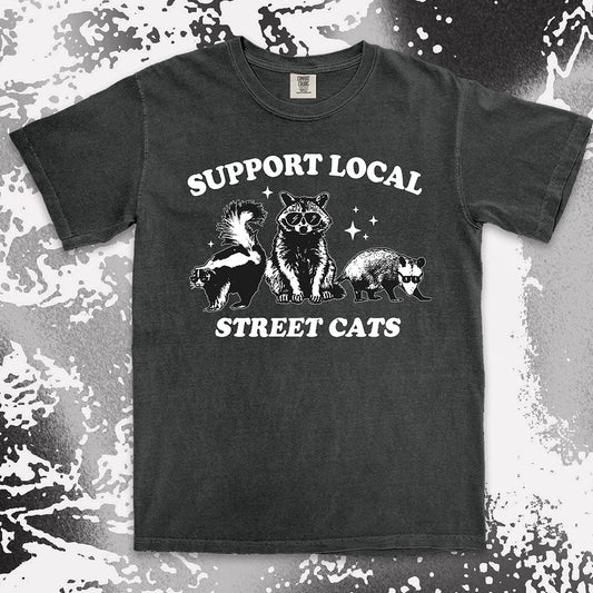 support local street cats shirt funny raccoon possum skunk tee