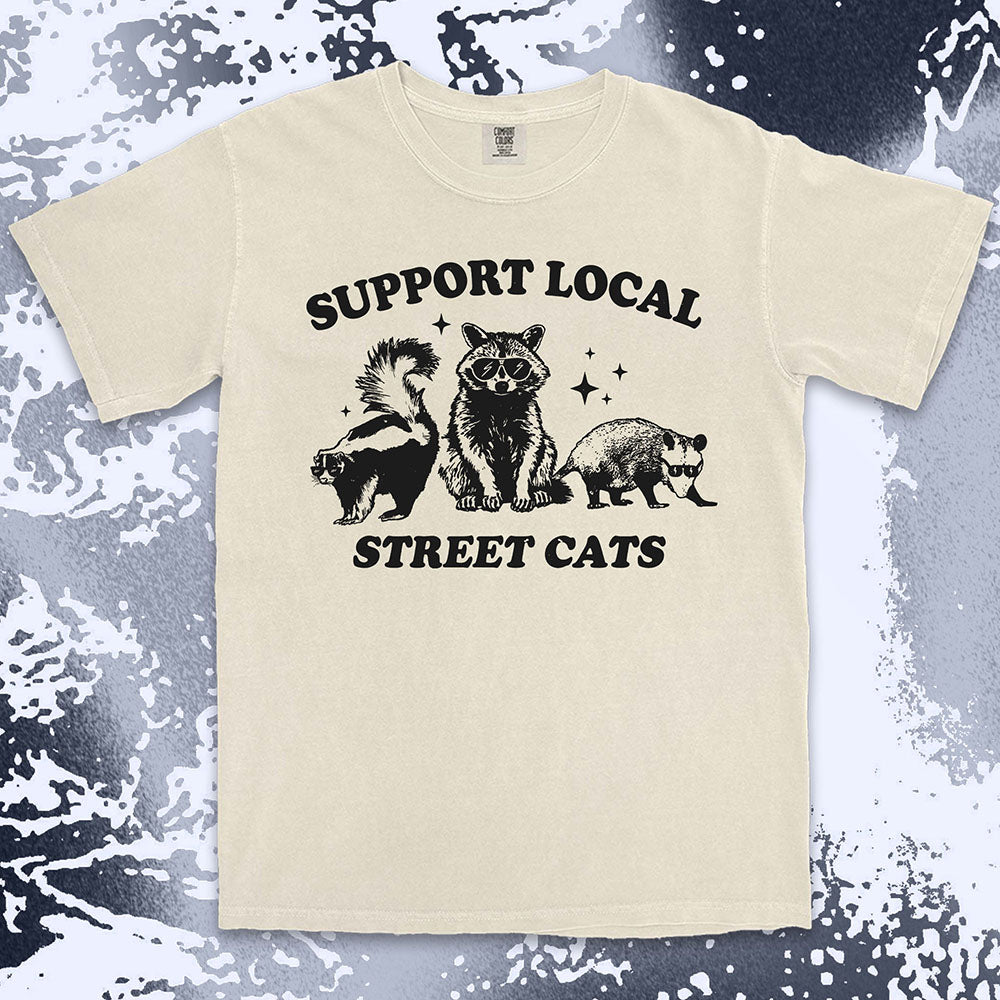 support local street cats shirt funny raccoon possum skunk tee