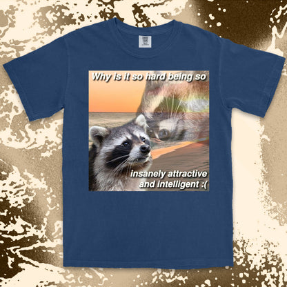 funny raccoon meme shirt insanely attractive intelligent humor aesthetic