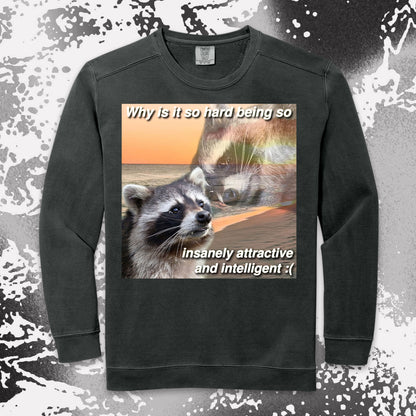 funny raccoon meme shirt insanely attractive intelligent humor aesthetic