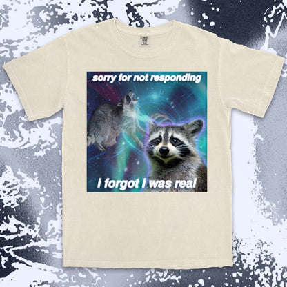 funny raccoon meme shirt sorry for not responding aesthetic humor