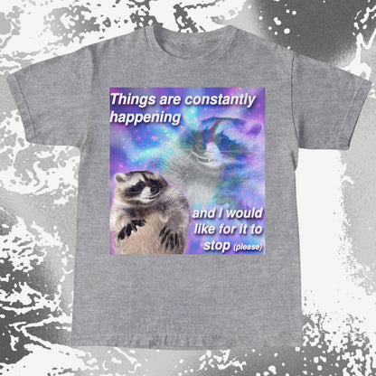 Things Are Constantly Happening Raccoon T-Shirt