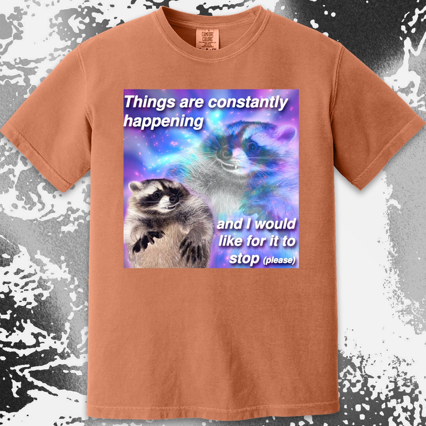Things Are Constantly Happening Raccoon T-Shirt