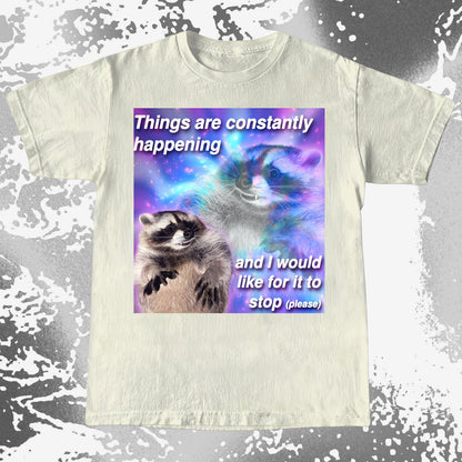 Things Are Constantly Happening Raccoon T-Shirt