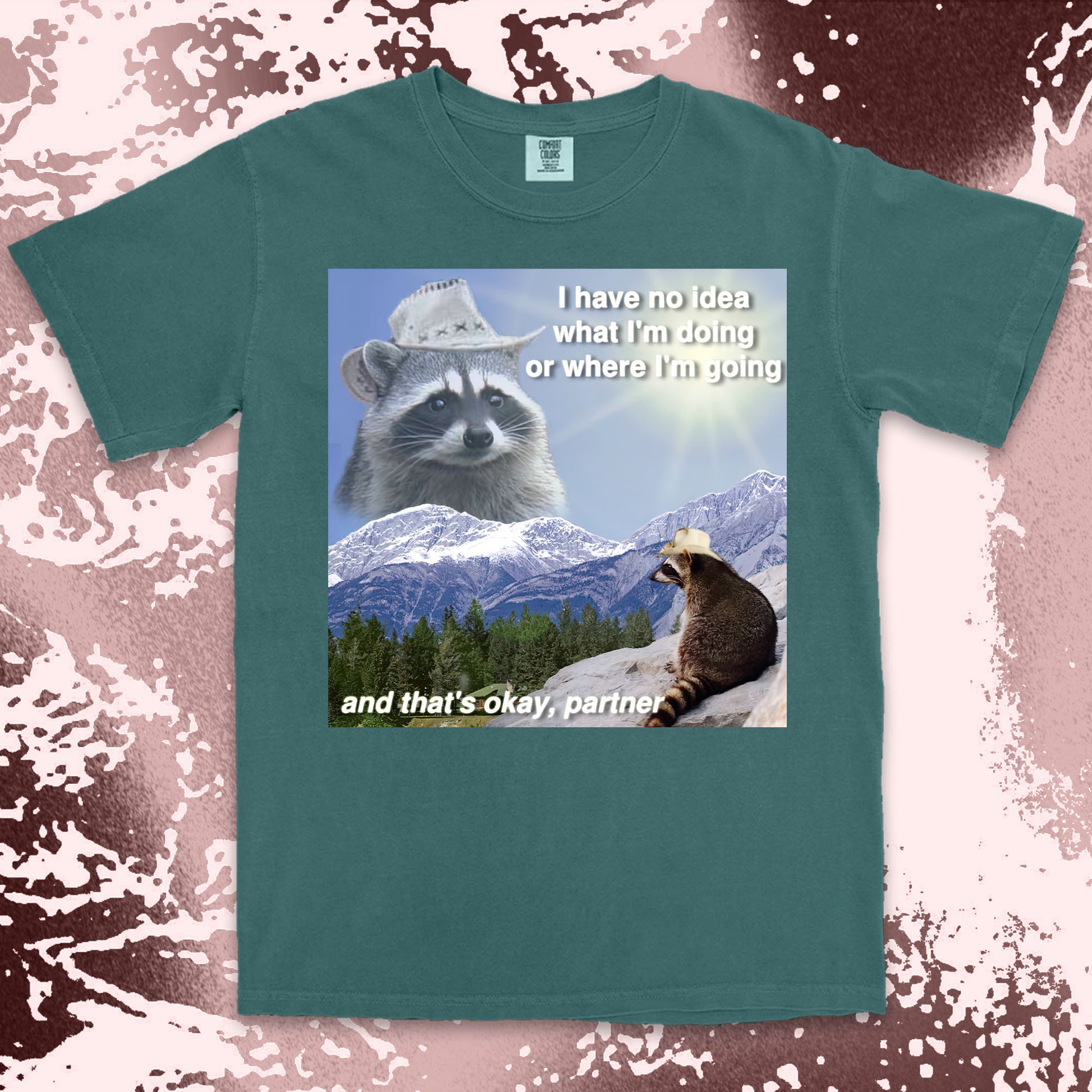 funny raccoon meme shirt cowboy raccoon i have no idea what im doing humor