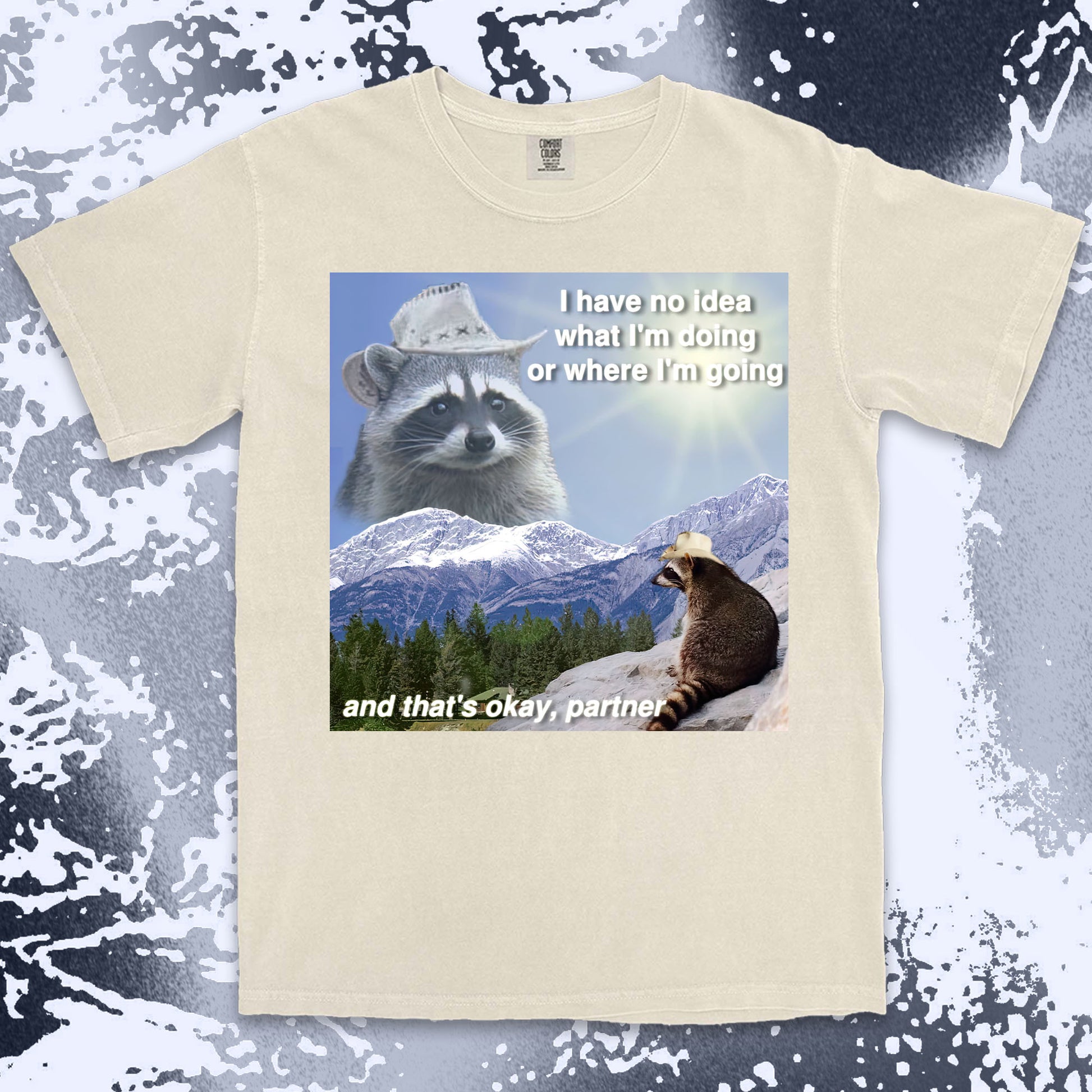 funny raccoon meme shirt cowboy raccoon i have no idea what im doing humor