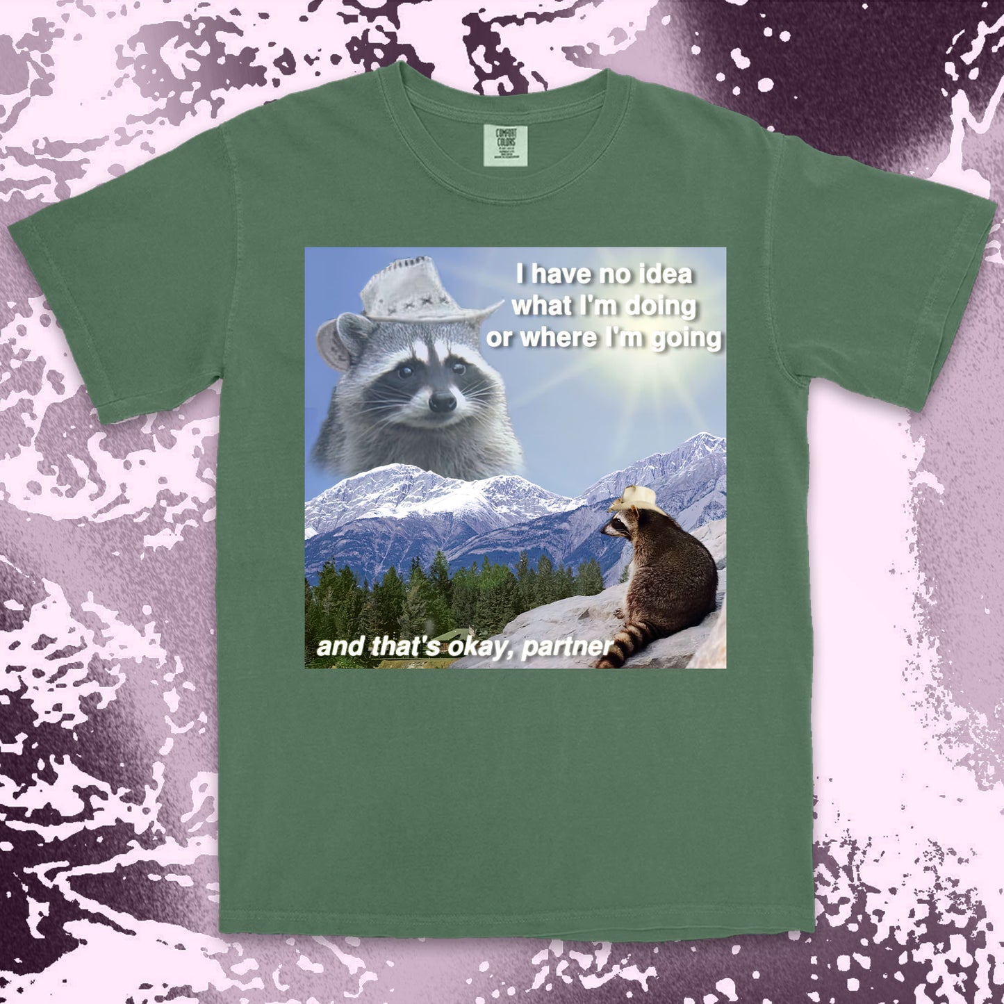 funny raccoon meme shirt cowboy raccoon i have no idea what im doing humor