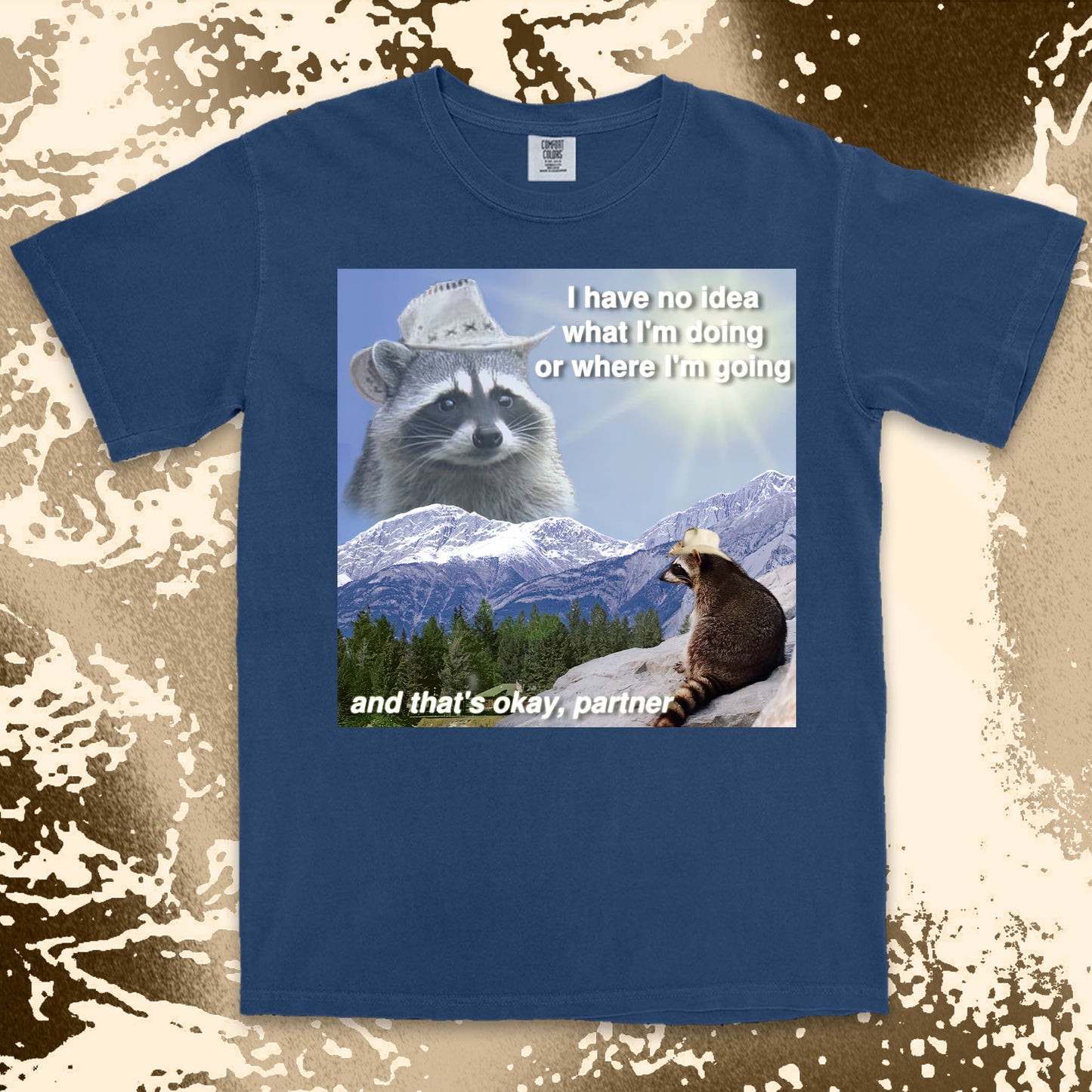 funny raccoon meme shirt cowboy raccoon i have no idea what im doing humor