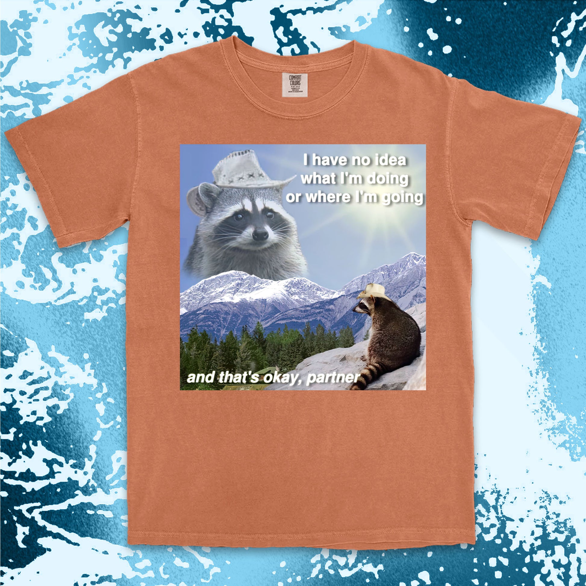 funny raccoon meme shirt cowboy raccoon i have no idea what im doing humor