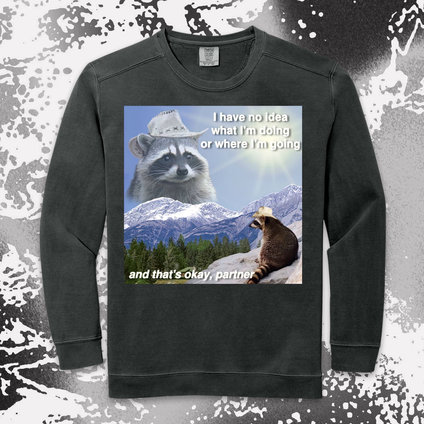 funny raccoon meme shirt cowboy raccoon i have no idea what im doing humor