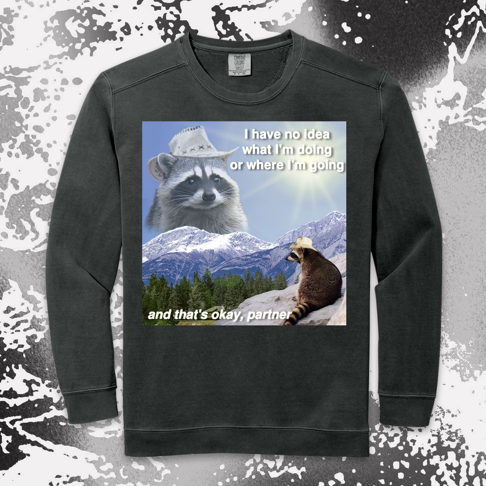 funny raccoon meme shirt cowboy raccoon i have no idea what im doing humor