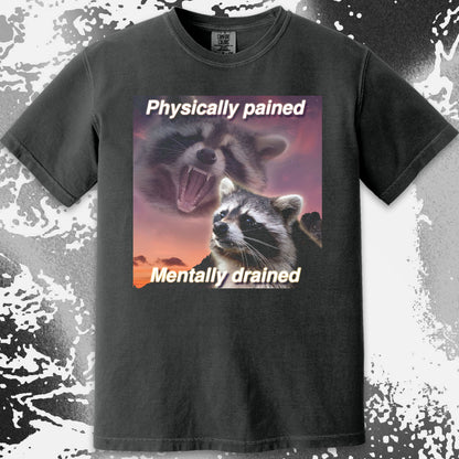 Physically Pained Mentally Drained Raccoon T-Shirt
