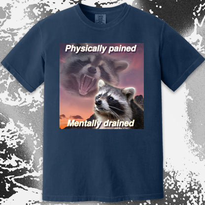 Physically Pained Mentally Drained Raccoon T-Shirt